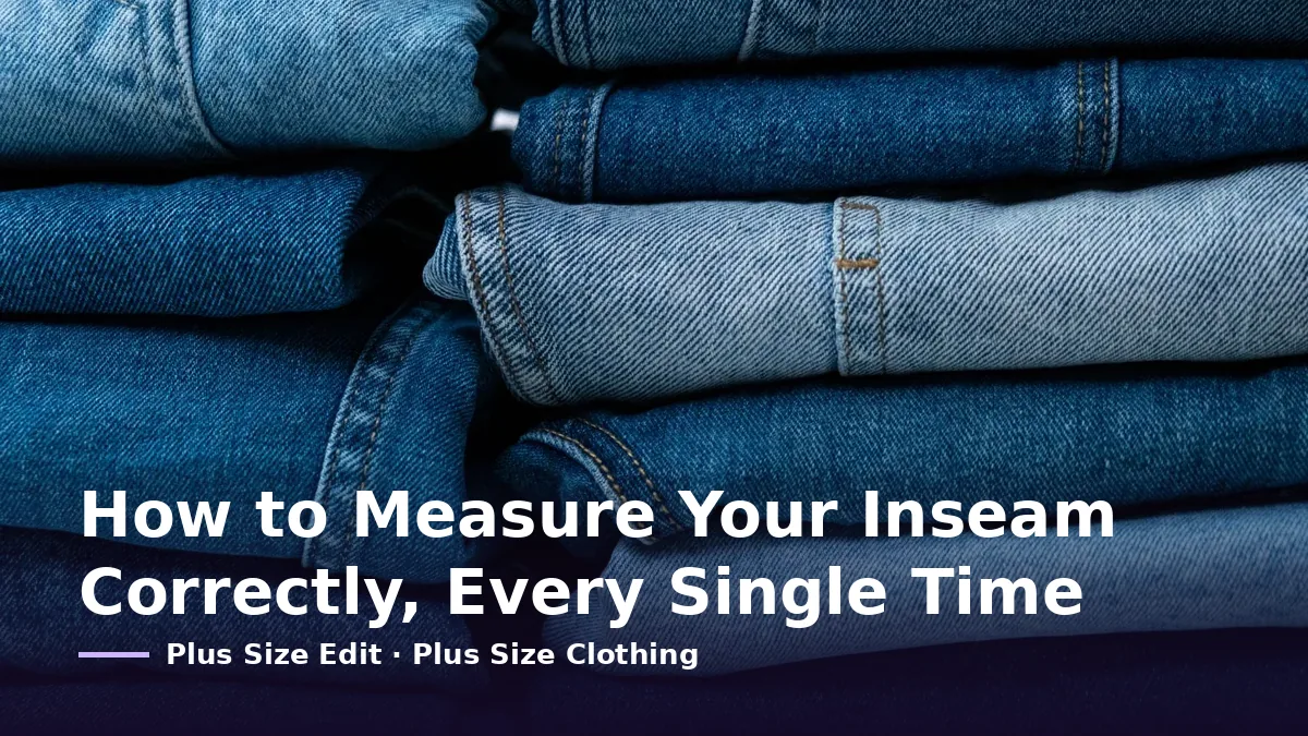 Cover card reading “How to Measure Your Inseam Correctly, Every Single Time” over a stack of folded jeans