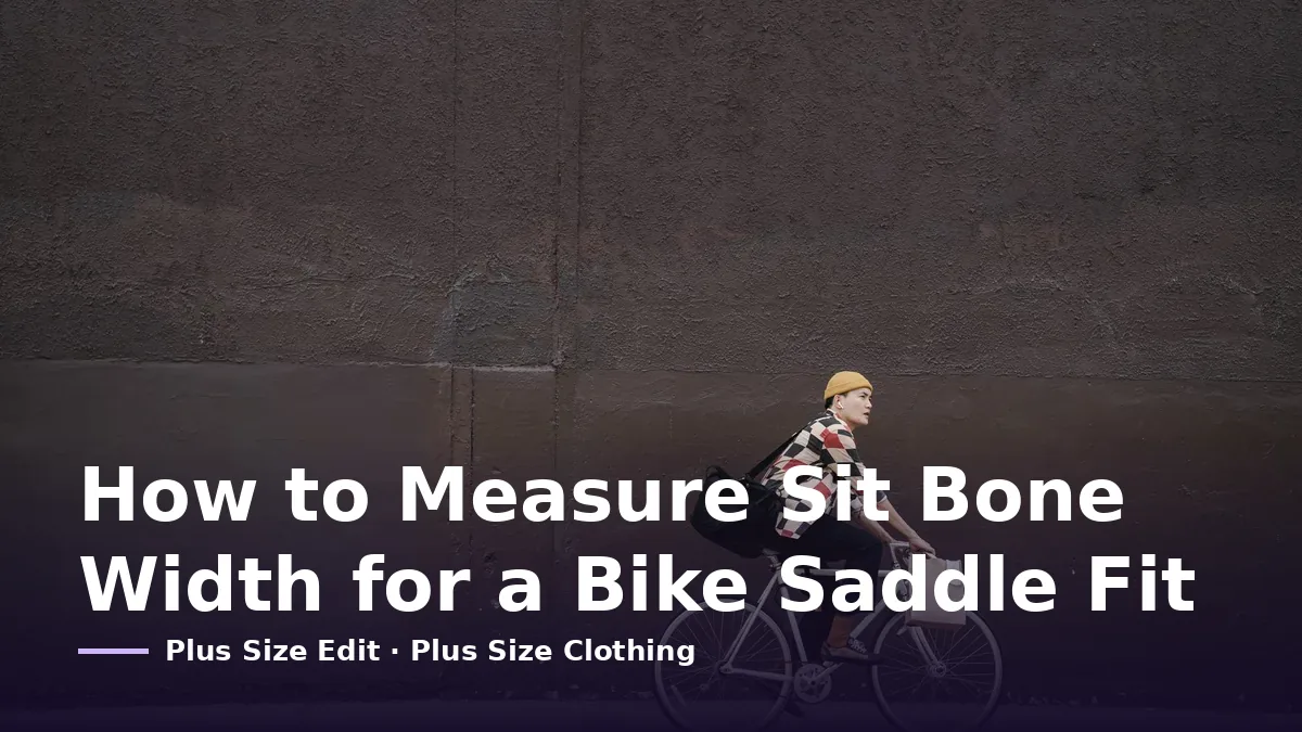 Cover card reading “How to Measure Sit Bone Width for a Bike Saddle Fit” over a person riding a bicycle past a plain brown wall